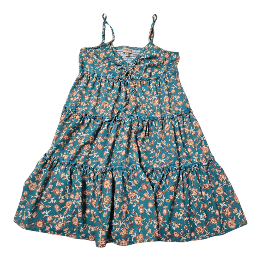 Bloomfield Dress Small Bluish Green with orange floral